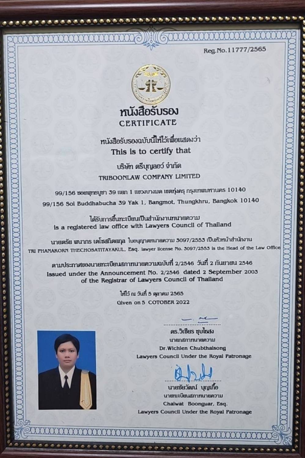 ผลงาน Triboon Law